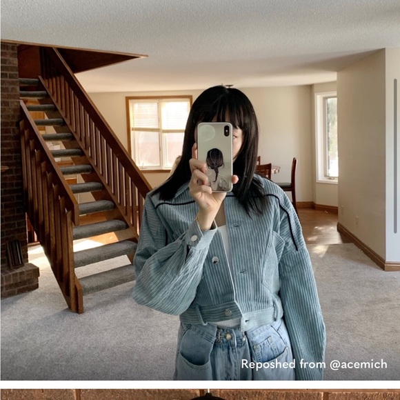 Oversized cropped corduroy chic jacket - Picture 4 of 7